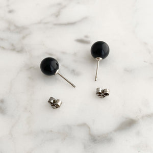 CARLOTTA onyx ball studs - 