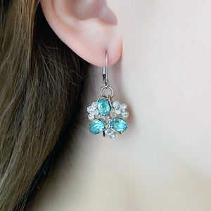 CECILIA vintage Bond Boyd aquamarine crystal dangle earrings - 