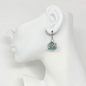 CECILIA vintage Bond Boyd aquamarine crystal dangle earrings - 