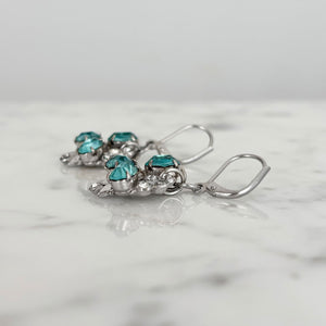 CECILIA vintage Bond Boyd aquamarine crystal dangle earrings - 