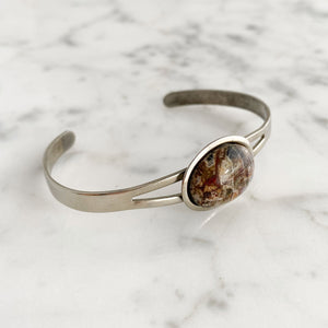 CHESTER silver and jasper cuff bracelet - 