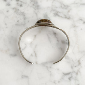 CHESTER silver and jasper cuff bracelet - 