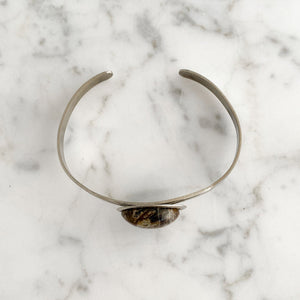 CHESTER silver and jasper cuff bracelet - 