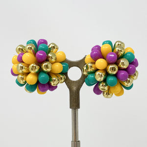 CHRISTINA colourful cluster clip earrings - 