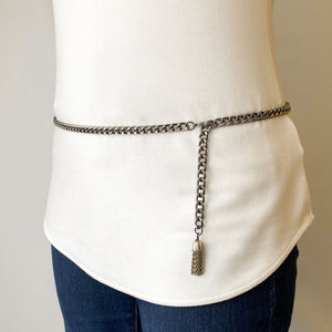 CLARISSA gun metal lightweight chain belt - 