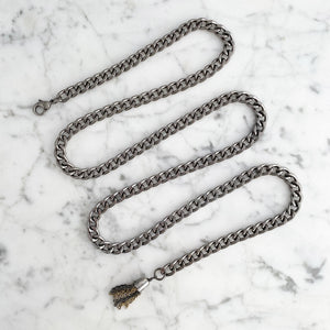 CLARISSA gun metal lightweight chain belt - 