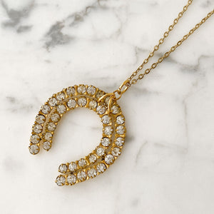 COLLIN vintage horseshoe pendant necklace - 