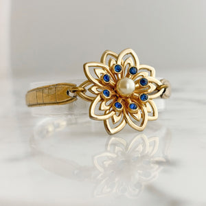 COLT vintage Coro gold flower watch band bracelet-GREEN BIJOU