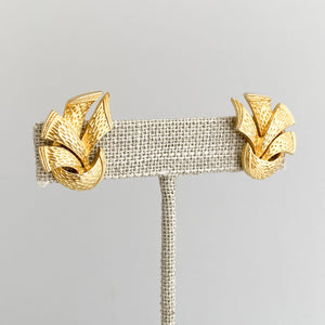 CORNELIUS gold ribbon clip on earrings - 