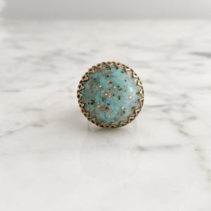 CRAWFORD teal confetti cocktail ring - 