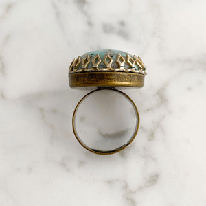 CRAWFORD teal confetti cocktail ring - 