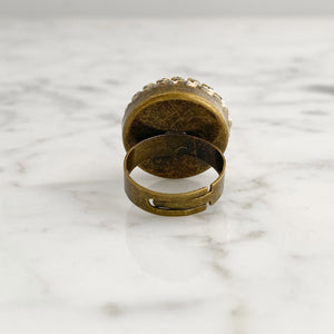 CRAWFORD teal confetti cocktail ring - 