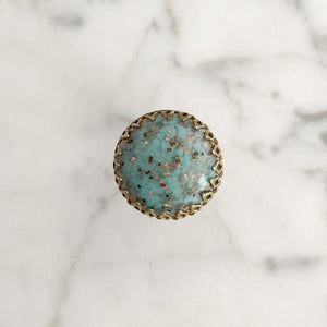 CRAWFORD teal confetti cocktail ring - 