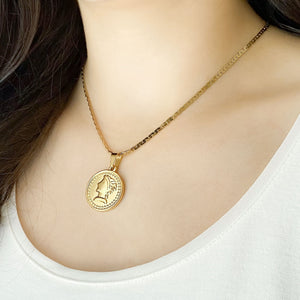 CULLMAN gold Roman coin short pendant necklace - 