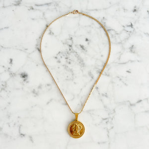 CULLMAN gold Roman coin short pendant necklace - 