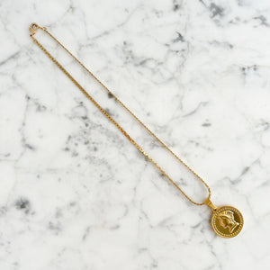 CULLMAN gold Roman coin short pendant necklace - 