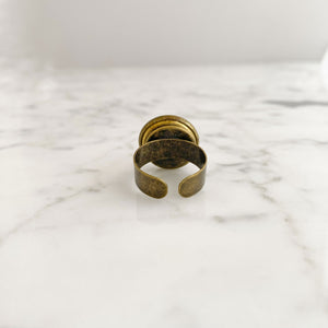 CURRIE Canadian Military brass button ring - 
