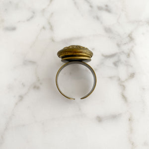 CURRIE Canadian Military brass button ring - 