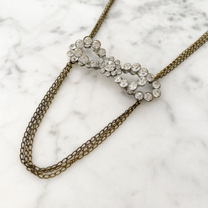DABNEY vintage rhinestone bow necklace - 