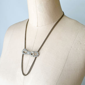 DABNEY vintage rhinestone bow necklace - 