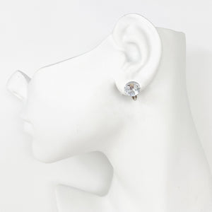 DANIELS clear rivoli crystal clip earrings - 