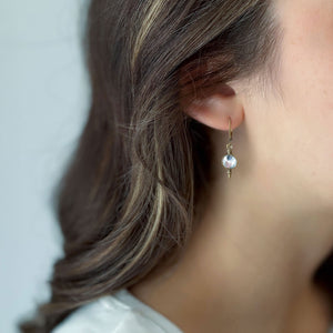 DARCY Art Deco crystal and oxidized bronze pendant earrings - 