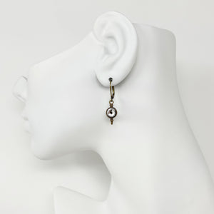DARCY Art Deco crystal and oxidized bronze pendant earrings - 