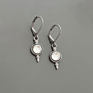 DARCY Art Deco crystal and oxidized bronze pendant earrings - 