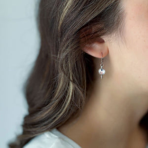 DARCY Art Deco crystal and oxidized silver pendant earrings - 