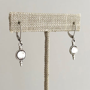 DARCY Art Deco crystal and oxidized silver pendant earrings - 