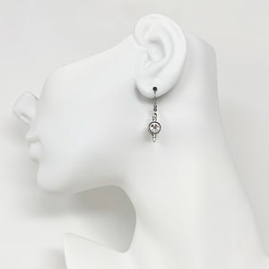 DARCY Art Deco crystal and oxidized silver pendant earrings - 