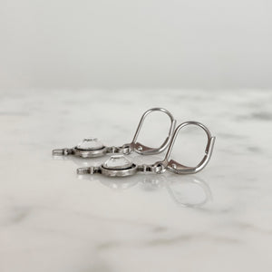 DARCY Art Deco crystal and oxidized silver pendant earrings - 