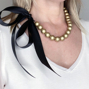 DARCY gold pearl necklace (more colours available) - 
