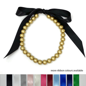 DARCY gold pearl necklace (more colours available)-GREEN BIJOU