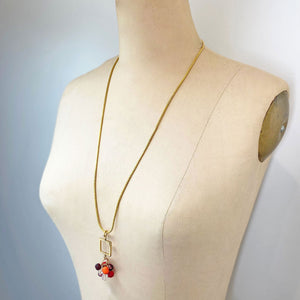 DARRAH autumn beaded pendant necklace - 