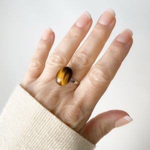 DENVER gold tiger eye cab ring - 