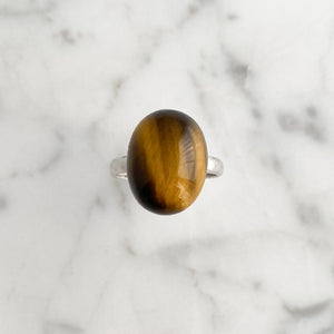 DENVER gold tiger eye cab ring - 