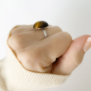 DENVER gold tiger eye cab ring - 