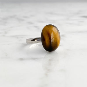 DENVER gold tiger eye cab ring-GREEN BIJOU