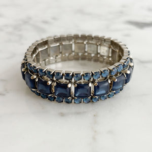 DEVLIN multi shaded blue rhinestone expansion bracelet - 
