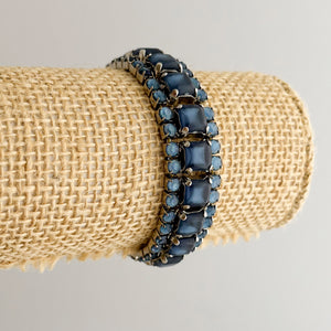 DEVLIN multi shaded blue rhinestone expansion bracelet - 