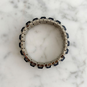 DEVLIN multi shaded blue rhinestone expansion bracelet - 