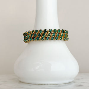 DOMINIC vintage emerald green rhinestone expansion bracelet - 