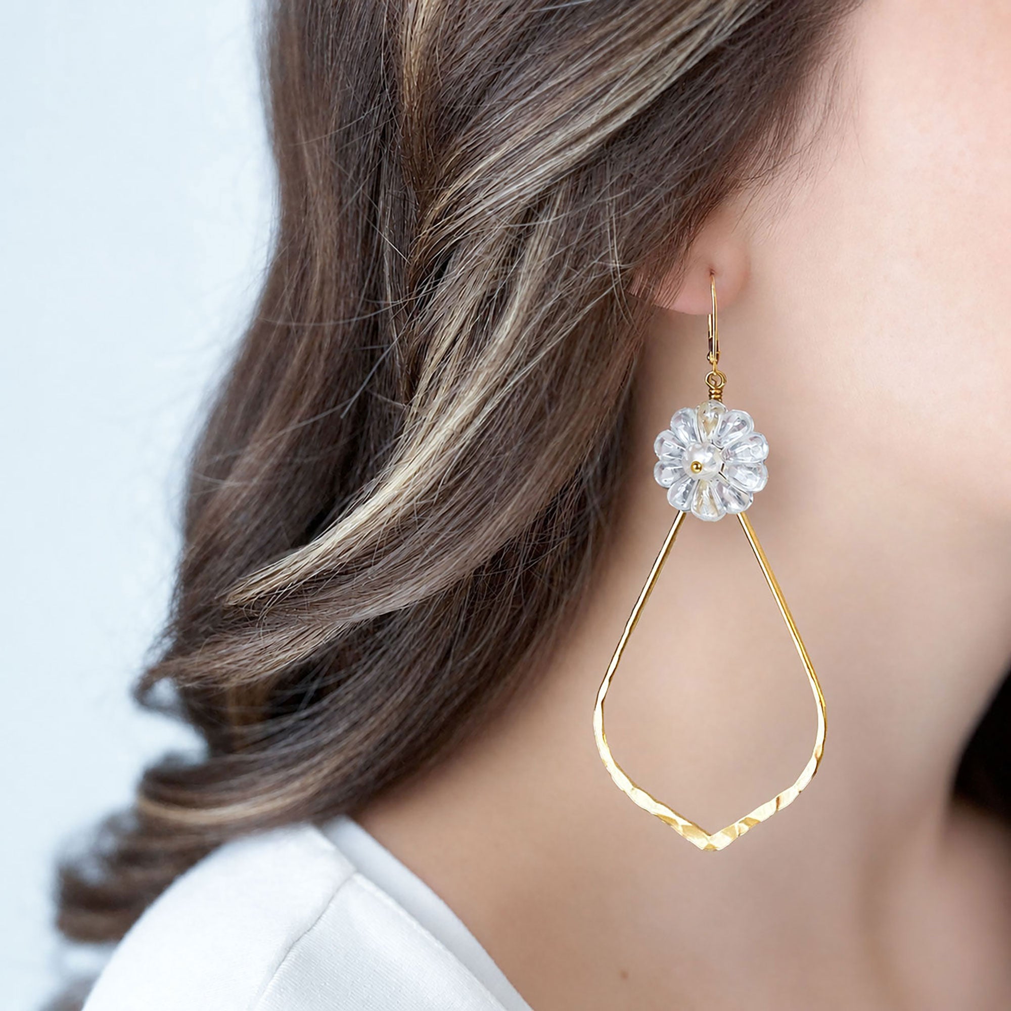 KIERSTYN french crystal and 18kt gold earrings