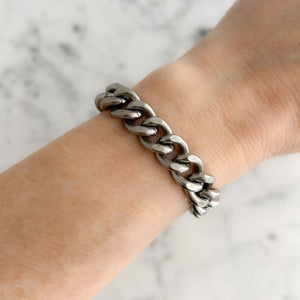 EDIE chunky steel bead and chain bracelet - 