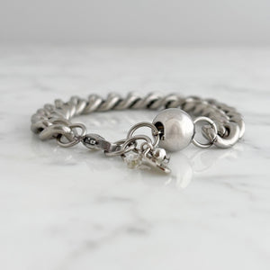 EDIE chunky steel bead and chain bracelet - 