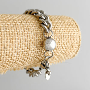 EDIE chunky steel bead and chain bracelet - 