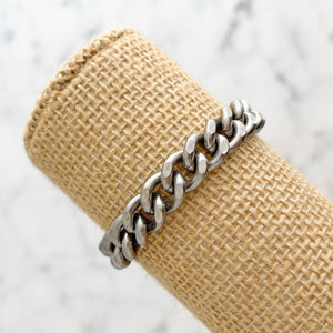 EDIE chunky steel bead and chain bracelet - 