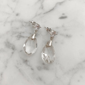 ELISE 19th century crystal earrings-GREEN BIJOU
