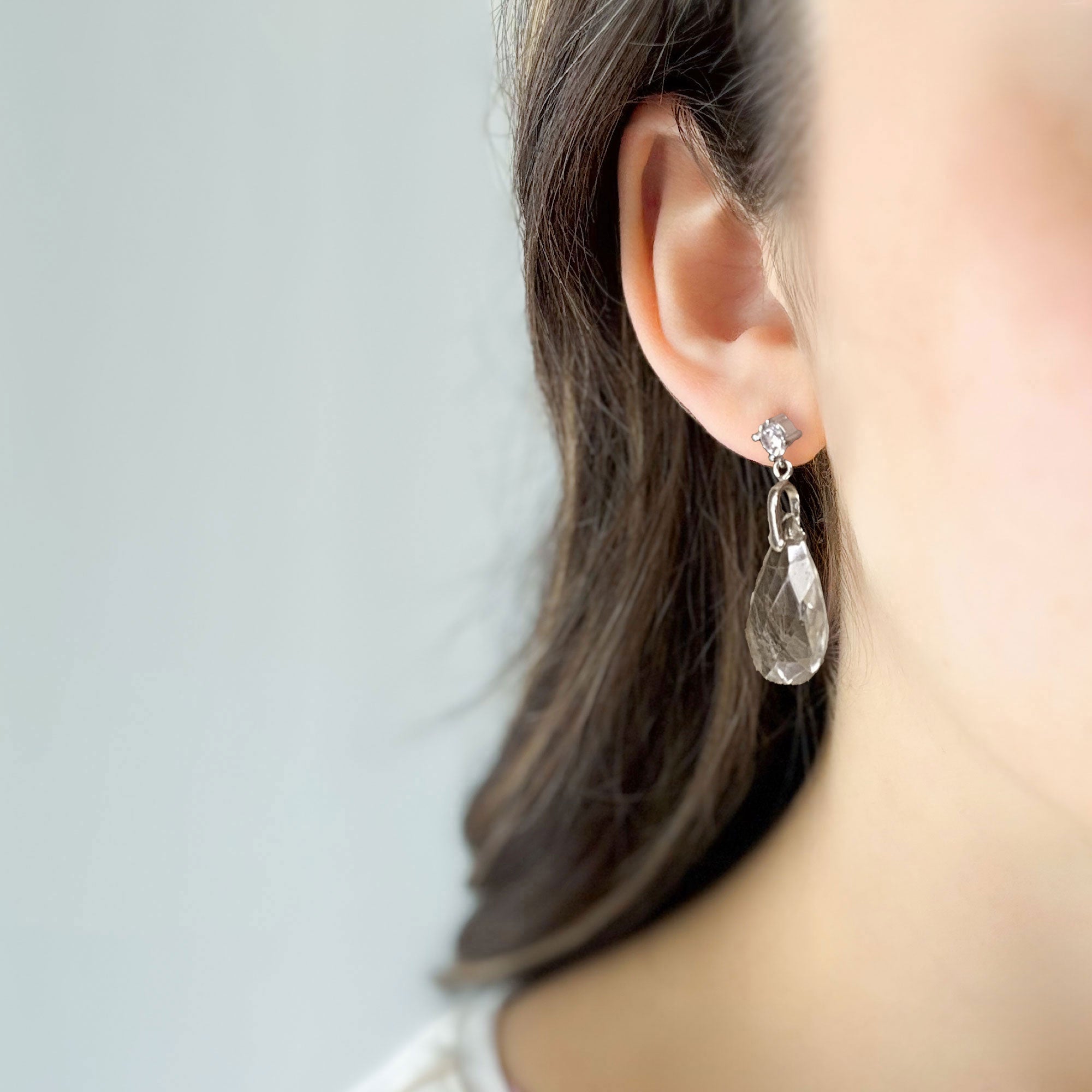 ELISE 19th century crystal earrings-GREEN BIJOU